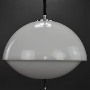 Vintage Meblo Guzzini Pendant Lamp, Space Age White Chandelier, UFO Pendant Lamp, Mid Century Modern Ceiling Lamp, Space Age Design Light