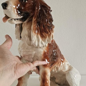 Vintage 60&#39;s Original Ceramic Dog Statue/ Cocker Spaniel Porcelain Dog/ Handmade Paintage Porcelain Dog Decoration/ Handmade Statue 1960/MCM
