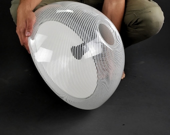 Vintage Meblo Harvey Guzzini Swirl Ceiling Light, 70s Space Age Fixture