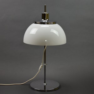 Meblo Guzzini Faro White Table Lamp, Vintage 70s Design, Harvey Guzzini, MCM 70's Design, Design Lamp, Yugoslavia 70s, Nightstand Lamp