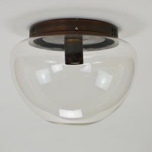 Vintage Decken/Wandlampe, Cooper und Klarglas Lampe, MCM Deckenleuchte, Jugoslawien 70er Jahre Beleuchtung, Deckenleuchte, Retro Lampe