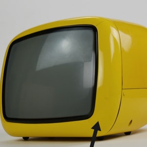 Space Age Yellow Portable Tv, Iskra Minirama, Vintage Home Decor, Retro Tv, MCM, MOMA New York, Iskra Tv, Minirama Tv, Retro Decor, Vintage image 9