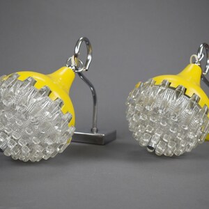 Mid Century Wall Lamp Set of Two, 70&#39;s Vintage Lamp, Retro Yellow Glass Sconces Bulb Lamp, Geometrical Lamp, Bedside Lamp, Minimalistic Lamp