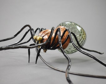 Vintage Spider Wall Iron Sconce from 1960, Vintage Hanfmade Spider Wall Light,Art Glass Sconce, Italy Lamp from 60's, Art Deco Spider Light