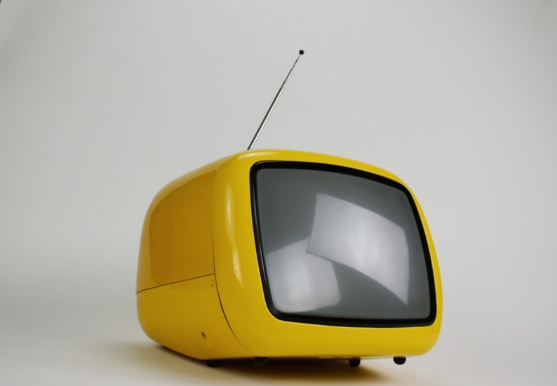 Space Age Yellow Portable Tv, Iskra Minirama, Vintage Home Decor, Retro Tv, MCM, MOMA New York, Iskra Tv, Minirama Tv, Retro Decor, Vintage image 3