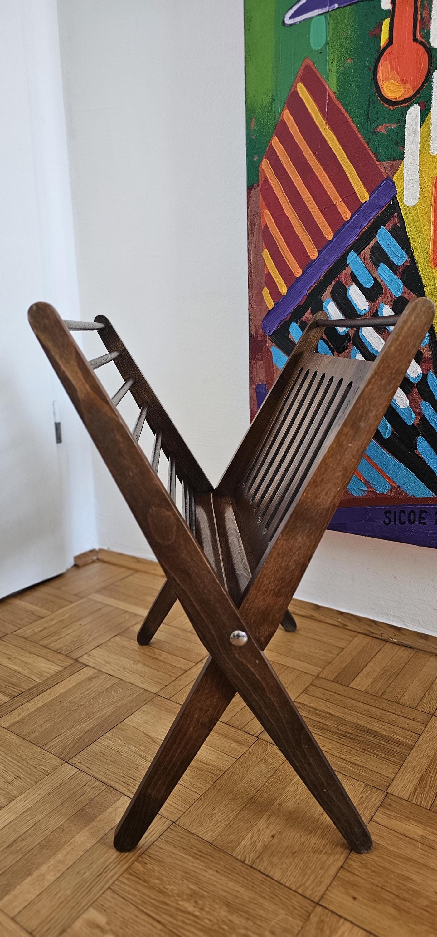 Mid Century Modern Magazine Rack by Niko Kralj for Stol Kamnik
