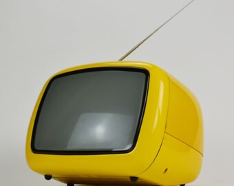 Space Age Yellow Portable Tv, Iskra Minirama, Vintage Home Decor, Retro Tv, MCM, MOMA New York, Iskra Tv, Minirama Tv, Retro Decor, Vintage