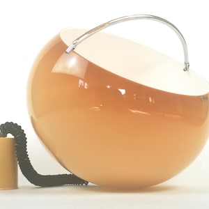 Vintage Meblo Guzzini Pendant Lamp, Meblo Guzzini, Retro Hanging Lamp, Space Age, Brown, Spheric, 70&#39;s,Ceiling Lamp, Atomic, Yugoslavia