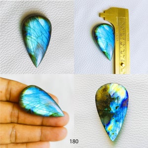 Cristal de Labradorita Multi-Fogo, Pedra de Labradorita Natural, Cabochão de Labradorita