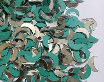 Espejo con forma de luna de Lippan Art and Craft, Lippan Art, Espejo indio, Espejo pequeño con forma de luna para bordado