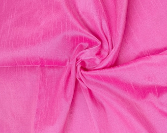 Tela Dupioni Rosa Fucsia, Tela Dupioni de Seda Cruda, Seda Sintética, Tela de Seda Dupioni Rosa para Manualidades y Vestidos