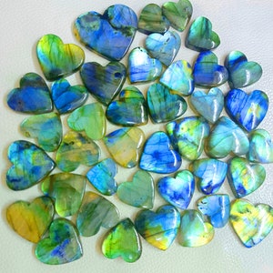 Multi Flashy Labradorite Bulk Heart Stone, Labradorite Wholesale Lots, Labradorite Polished Heart Stones A1