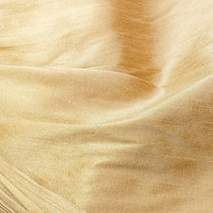 Tessuto Dupioni color oro, seta sintetica, splendido tessuto in poliestere Dupioni dorato per abiti da sposa