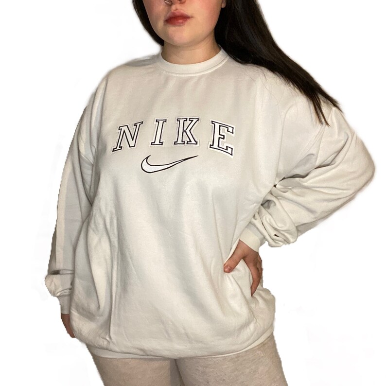 vintage nike spellout sweatshirt off white