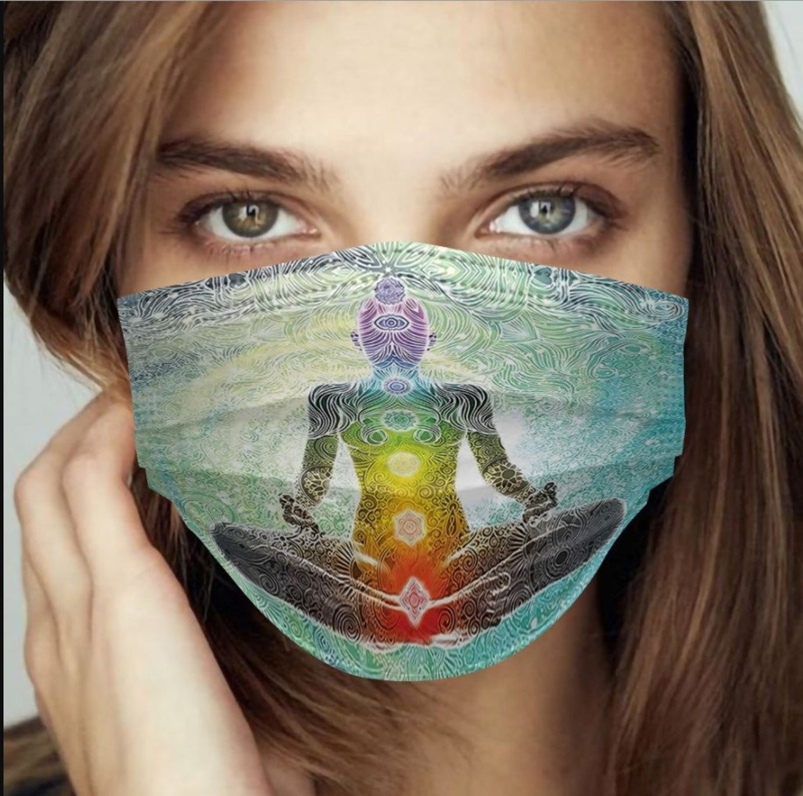 Yoga Meditate Face Mask Yoga Face Mask Buddha Namaste Yoga Etsy