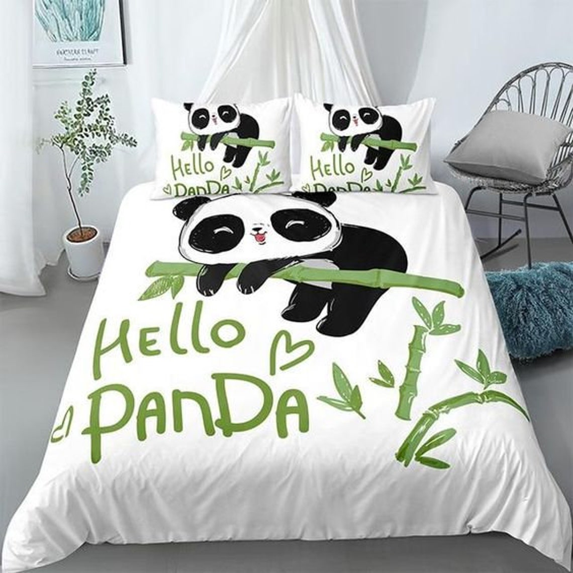 Bestseller Hello Bamboo Panda Bedding Set Bamboo Panda Duvet Etsy