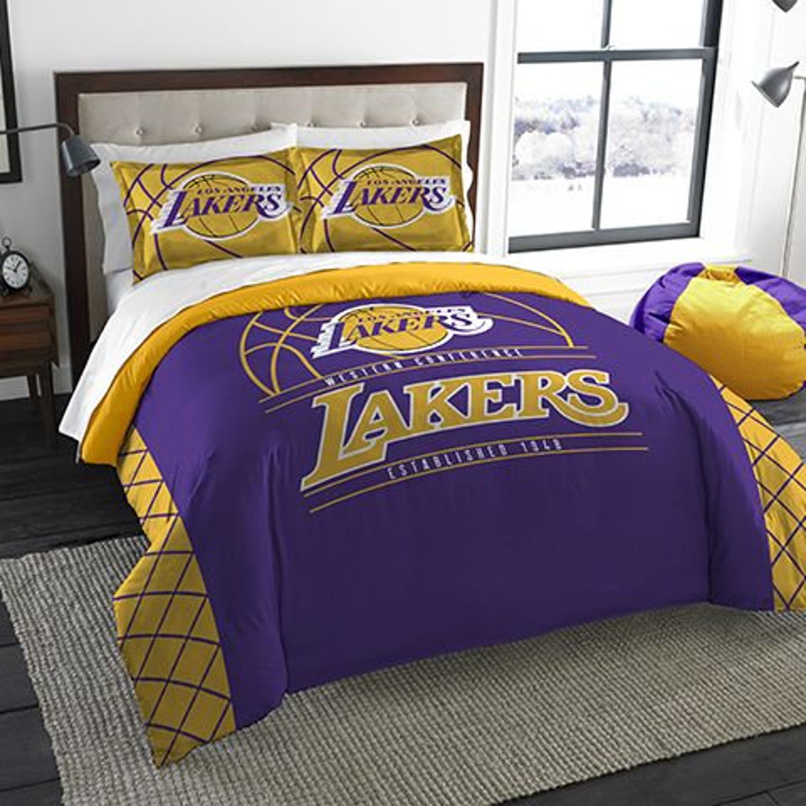 RARE Los Angeles Lakers NBA Comforter Sham Set Los Angeles Etsy