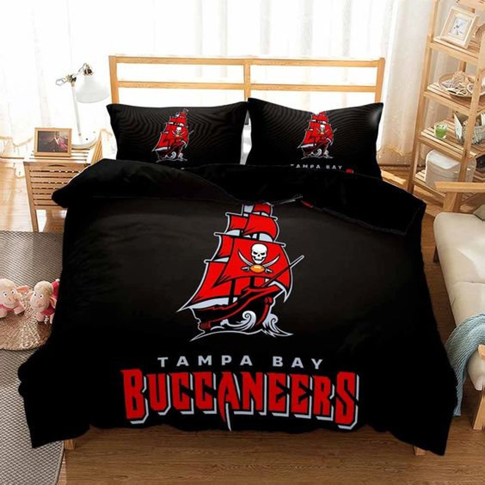 NFL American Football Tampa Bay Buccaneers Bed Set Tampa Bay Etsy