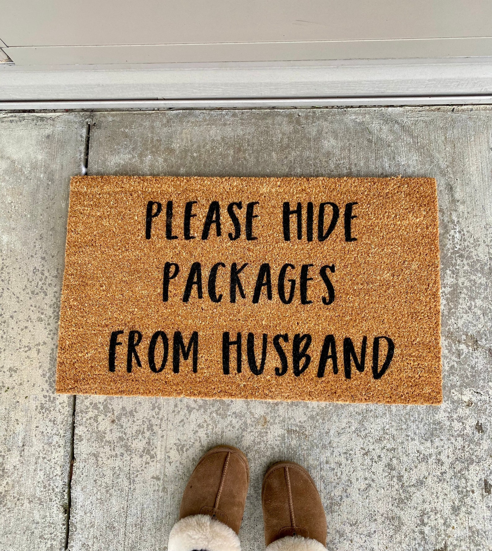 Please Hide Packages from Husband Funny Doormat Etsy