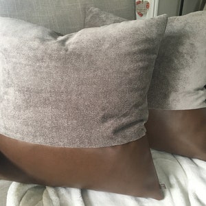 Handmade Cotton/Faux Leather Cushions