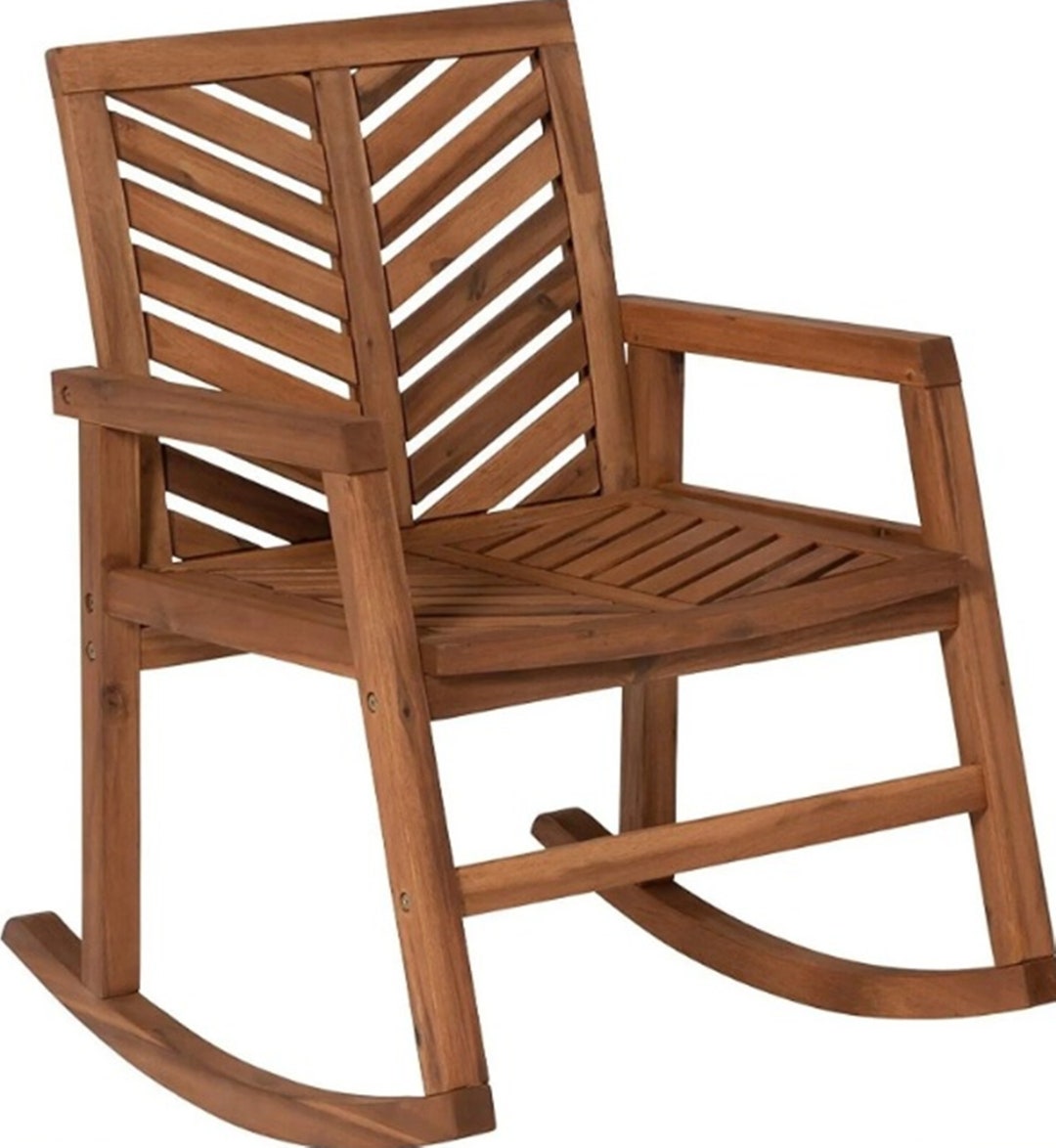 Solid Wood Rocking Chair Weatherproof Garden Indoor Outdoor Chair ...