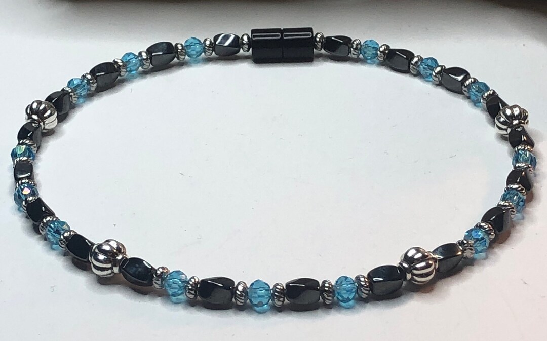 Dainty Crystal and Therapy Ankle Bracelet With High Power