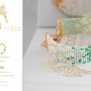 Loom bracelet pattern “Luca” for Miyuki Delica 11/0 PDF beading design (digital download),easy to follow pattern, unique Ini Ibiza design