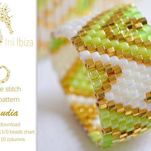 Beaded ring pattern “Claudia” for evenPeyote stitch – immediate PDF digital download, the pattern is very easy to follow, Ini Ibiza design
