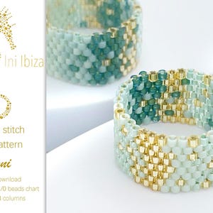 Beaded ring pattern “Toni” for Peyote – immediate PDF digital download, the pattern is very easy to follow, Ini Ibiza design