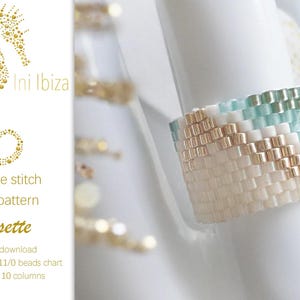 Beaded ring pattern “Lisette” for Peyote – immediate PDF digital download, the pattern is very easy to follow, original Ini Ibiza design
