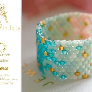 Beaded ring pattern “Valerie” for Peyote – immediate PDF digital download, the pattern is very easy to follow, Ini Ibiza design