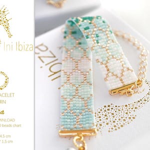 Loom bracelet pattern “Luca” for Miyuki Delica 11/0 PDF beading design (digital download),easy to follow pattern, unique Ini Ibiza design