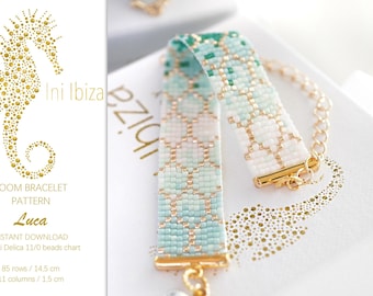 Perlenweb-Armband Muster „Luca“ – Muster für den Perlenwebrahmen (Miyuki Delica 11/0)|PDF-Anleitung, digitaler Download,Ini Ibiza Bestseller