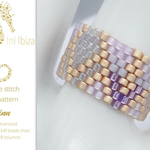 Perlenring-Muster „Linn“ – PDF Anleitung für gefädelten Ring im Peyote Stich aus Miyuki Delica Perlen