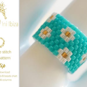 Beaded ring pattern “Flip” for Peyote – immediate PDF digital download, the pattern is very easy to follow, Ini Ibiza design