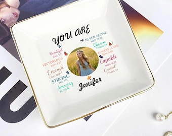 Personalized Bible Verse Ring Dish: Christian Keepsake Tray
