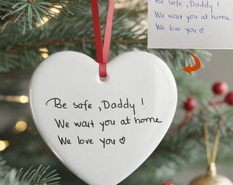 Custom Handwriting Ornament, Personalized Mom Gift, Actual Handwriting Photo Ornament, Handwriting Keepsake ,Memorial Gift,GrandParent Gifts
