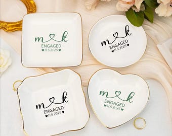 Custom Ceramic Ring Dish, Personalized Jewelry Tray, Bridal Shower Keepsake