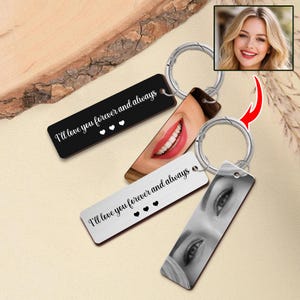 Personalized Eye Photo Aluminum Keychain,Drive Safe I See You Keyring,Custom Girlfriend Eye Picture Gift for Boyfriend, Valentine’s Day Gift