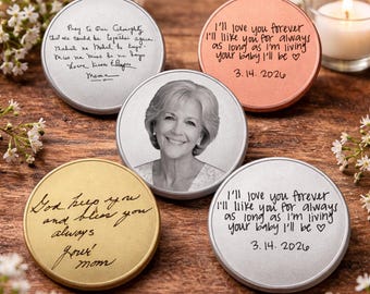 Walking With You Today & Always Memorial Coin 2026, Custom Handwriting Photo Keepsake, Personalized Graduation Gift for Him Her