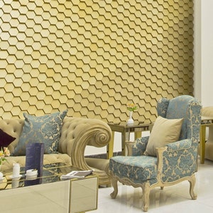 Polymer Hexagonal 3D Wall Panels NORM Design, 3D wall panelling system for Wall Decor, Easy to install, Decorative Wall Tiles