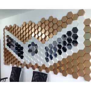 Hexagonal 3D Wall Panels NORM Design, 3D wall panelling system for Wall Decor, Easy to install, Decorative Wall Tiles ( 10.76 ft2 (1m2) )