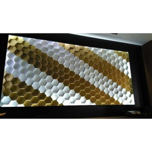 Ready made easy install hexagon honeycomb wall kit, Easy installation 3D Hexagon polymer wall panel, 3D wall panelling system for Wall Decor