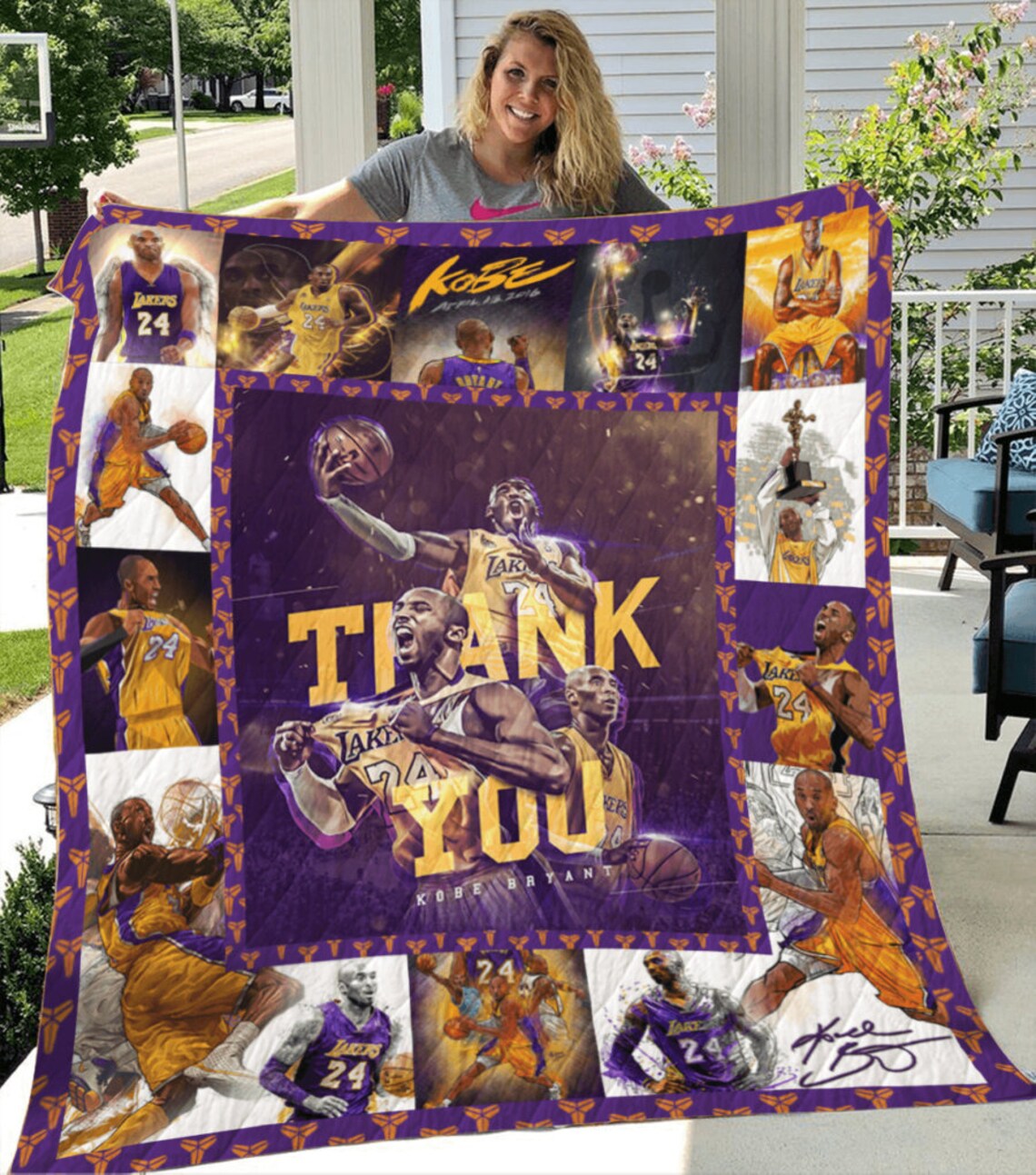 Kobe Bryant Quilt Blanket Legend Never Die Memorial Fan Kobe Etsy
