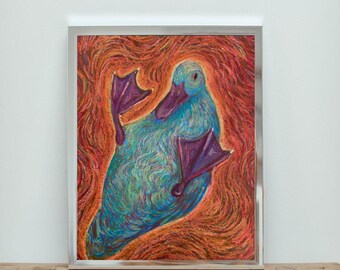 Blue Duck - Impressionism style