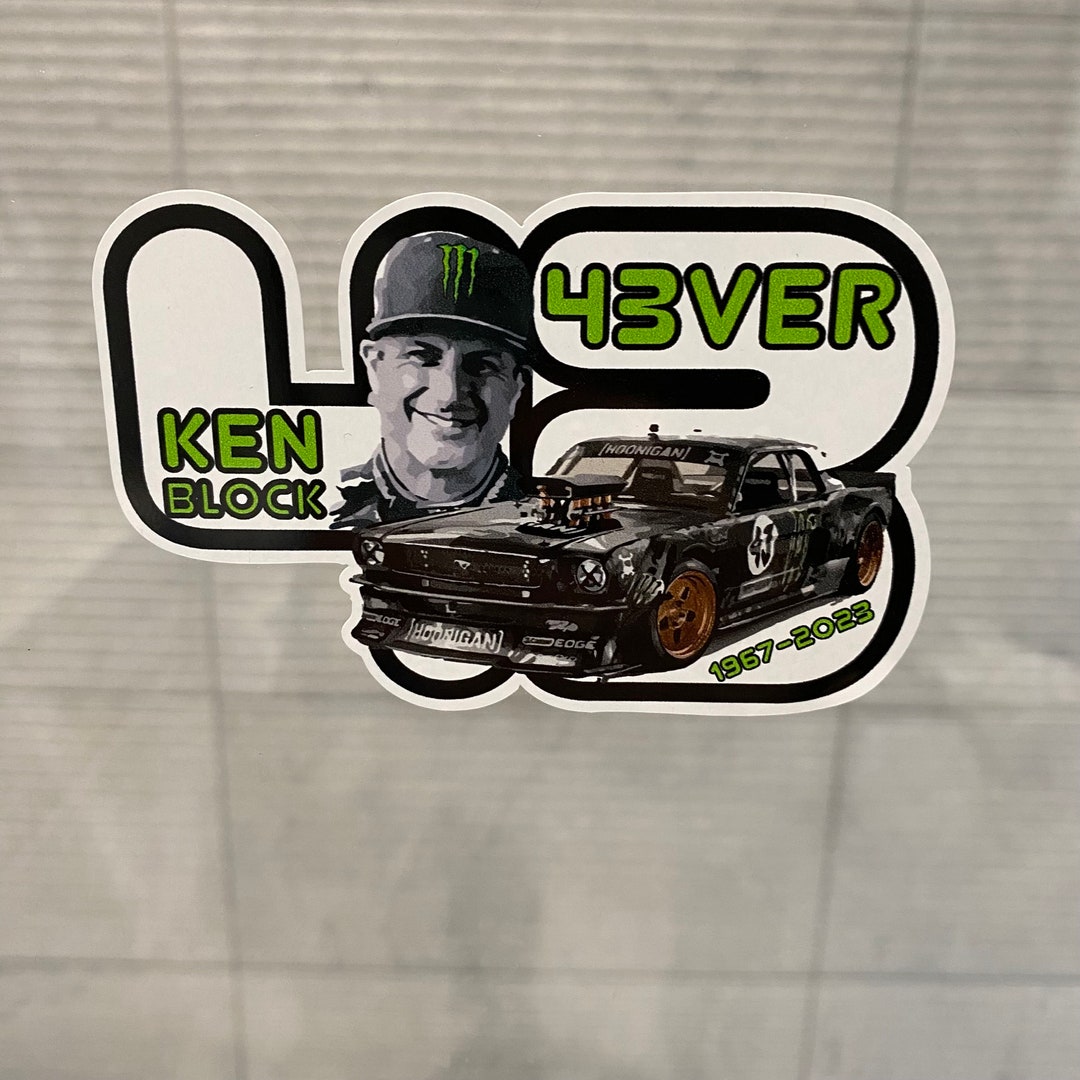 Ken Block Tribute Die Cut Sticker Ford Replica Sticker Teal & Yellow ...