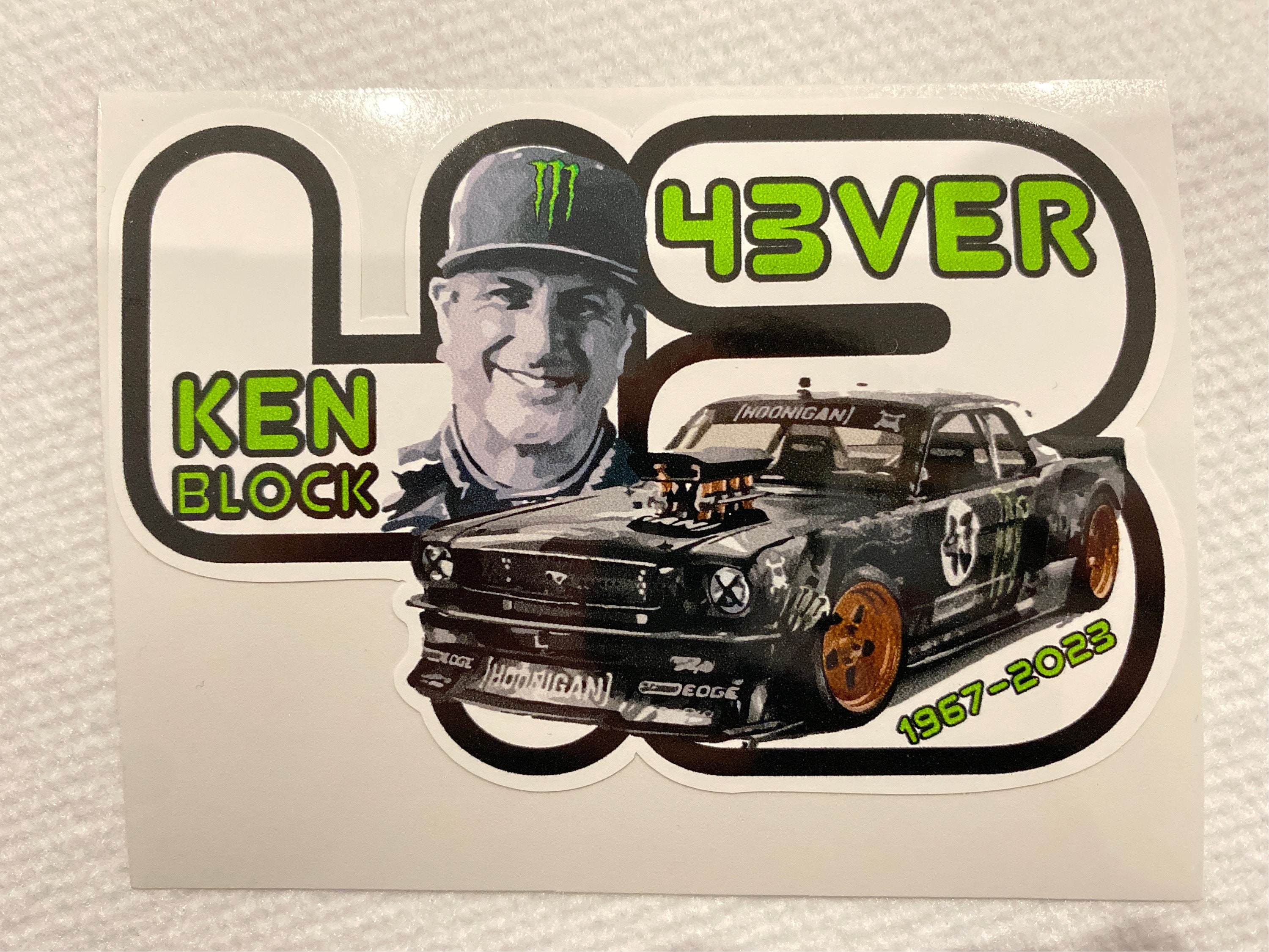Ken Block Tribute Die Cut Sticker Ford Replica Sticker Teal & Yellow ...