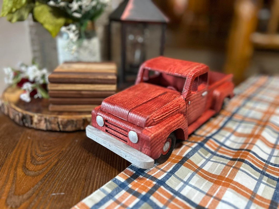 Wooden Little Red Truck Farmhouse Red Truck Red Truck Decor Farmhouse