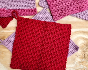 Crochet Cotton Dishcloth: Reusable Kitchen Washcloth, Plastic-Free Cleaning