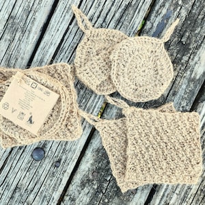 Jute Tawashi Scrubber Set | Natural Dish or Body Scrubber | Handmade Jute Washcloth | Eco Kitchen Cleaning Cloth | Self Care Gift